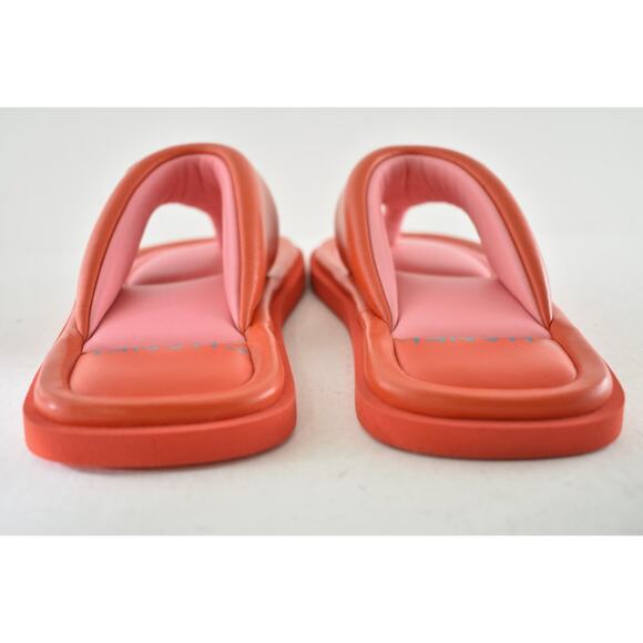 Chanel 22P Pink Red Lambskin Padded Pool Thong Logo Mule Slide Flat Sandal 37 - Picture 15 of 16